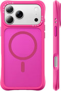 ORNARTO Magnetic for iPhone 17 Pro Max Case, 20FT Military-Grade Drop Protection, Compatible with MagSafe, Slim Shockproof Translucent Matte Phone Case for iPhone 17 Pro Max 6.9", Hot Pink