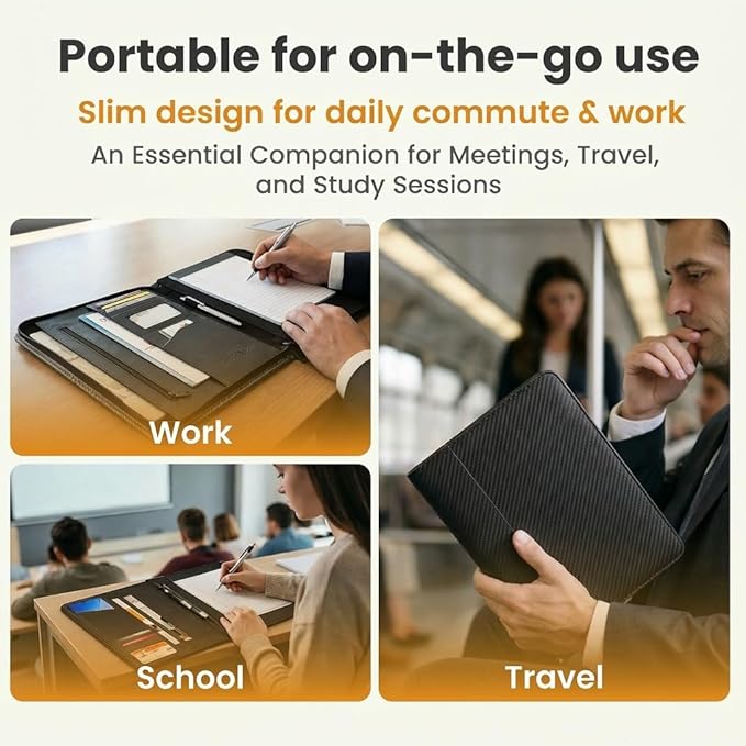 Universal Padfolio Case – Tablet Portfolio Organizer with Notepad Holder – Compatible with iPad 10th 11th Gen, iPad Pro 11, iPad 7 8 9 10.2 10.9 and 9.7 inches
