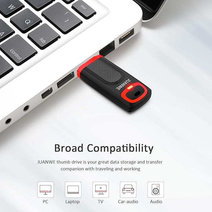 64GB USB Flash Drive, JUANWE USB 3.0 Thumb Drive High Speed Transfer USB Memory Stick, Portable USB Drive with LED Indicator for PC Laptop Backup Storage Data