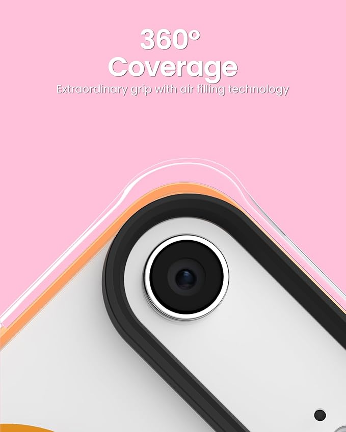 ORNARTO Air Case for iPhone Air Clear | Military-Grade Drop Protection | Camera Control Button | Compatible with MagSafe | Built-in Air Phone Cover - Orange