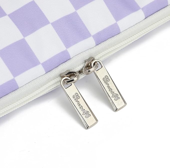 15.6-inch Notebook case, Waterproof and Shockproof Protective Computer case, can be Used to Cover Shopping cart Cases. The Notebook is Compatible with Lenovo, ASUS and HP (Purple Checker)