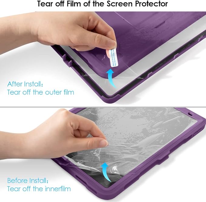 DTTO for iPad Pro 11 inch Case 2022(4th Gen)/2021(3rd Gen), [Screen Protector] Dual Layer Full Body Protection Cover with Pencil Holder, Also Fit iPad Pro 11'' 2020&2018/iPad Air 5/Air 4 - Purple