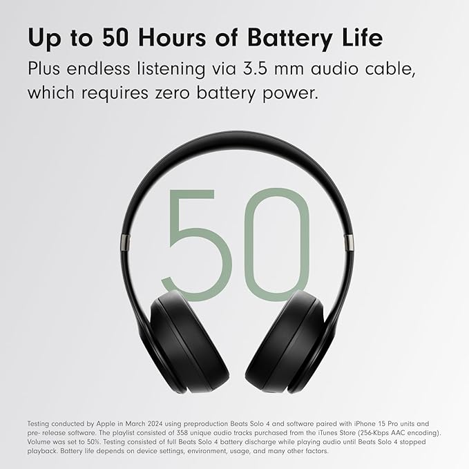 Beats Solo 4 Wireless Headphones with 20W Power Adapter - Matte Black