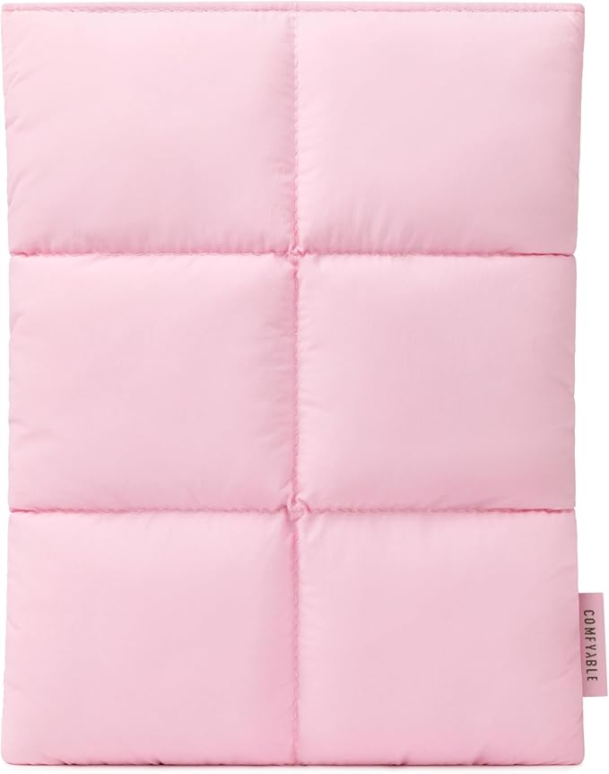 Comfyable Puffy 9-11 Inch Tablet Sleeve Compatible for 11 Inch iPad Pro M5, iPad Air M4 2026 with Magic Keyboard, Quilted Puffer Vertical Tablet Carrying Case for Women Men, Candy Pink