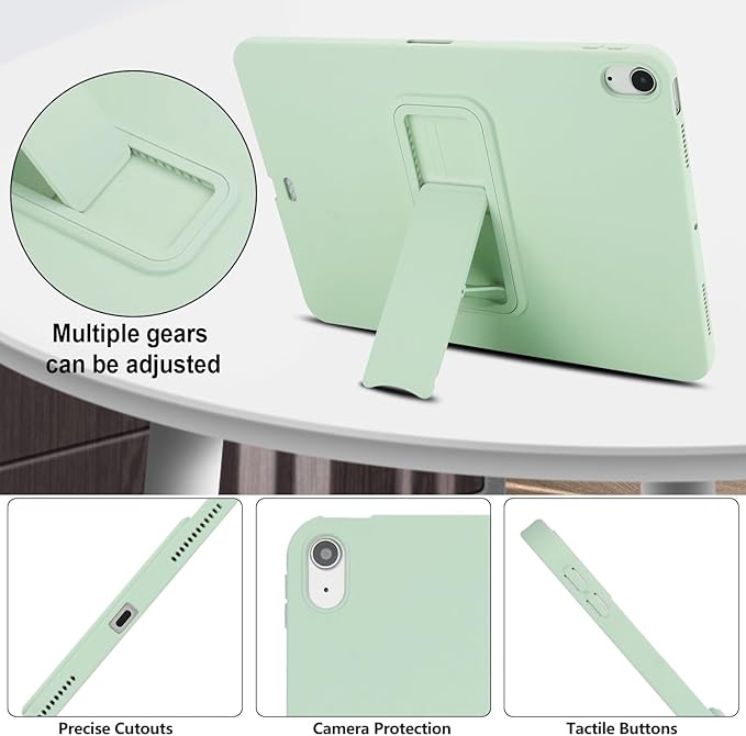 for iPad Air 11-inch M4/M3/M2 (2026/2025/2024) Case, Shockproof Protective Back Cover with Kickstand Slim Shell for Women Men, Mintgreen