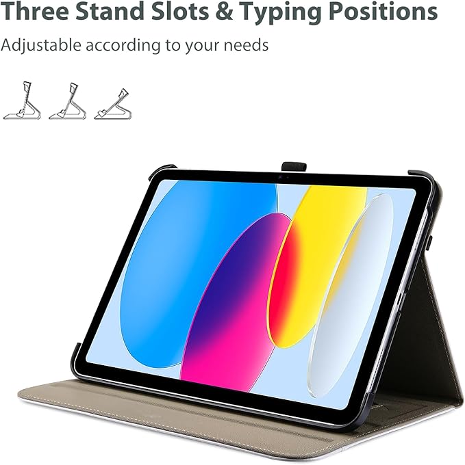 ProCase for iPad A16 11th Generation 11 Inch 2025/iPad 10th Generation Case 10.9 Inch 2022, iPad 11/10 PU Leather Case Business Stand Cover Smart Folio with Hand Strap Front Pocket Pen Loop -Purple