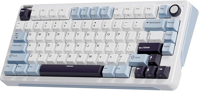 iLovBee B75 Wireless Mechanical Keyboard, Creamy 75% Percent RGB Gaming Keyboard with Knob, Bluetooth/2.4GHz/USB Wired Hot Swappable Keyboards, Gasket Mounted PBT Keycaps, Pre-Lubed Linear Switches