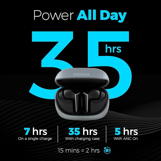Sound Addicted ZEN6 – Hybrid ANC Earbuds with 6 Microphones, Smart Wear Detection, Dual-Device, Wireless & USB-C Charging, ENC Call Noise Reduction, 42dB Noise Canceling, 35H Playtime