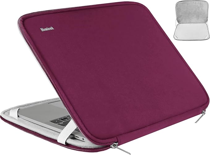 Laptop Case 14 inch, Shockproof Protective Computer Sleeve Flip Case Briefcase Carrying Bag Compatible with 14" HP, Lenovo, Asus, Acer, Notebook, Rose Red