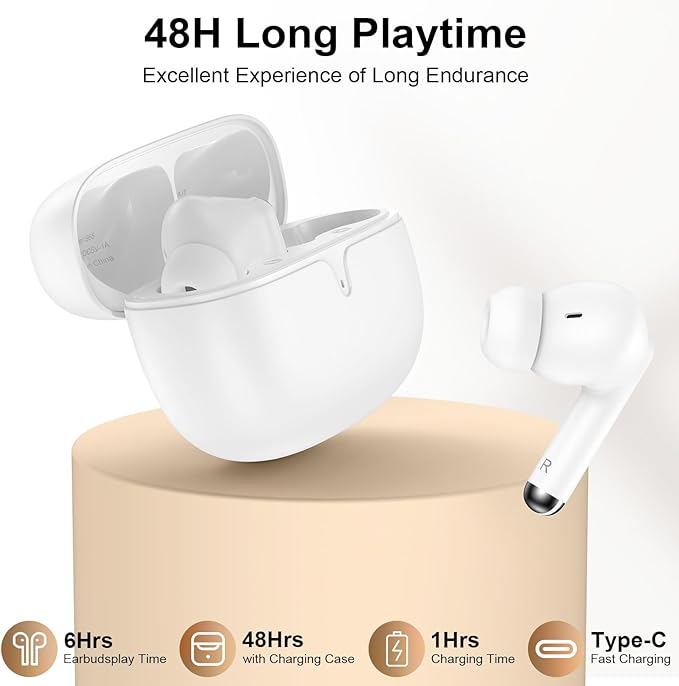 Wireless Earbuds for iPhone 17e/17 Pro Max/17Pro/17/Air/16e/16 Pro Max/16 Plus/15Pro/15 Plus, Sports Bluetooth Headphones IPX7 Waterproof in Ear Earphones 48H LED Display Ear Buds for Workout/Running