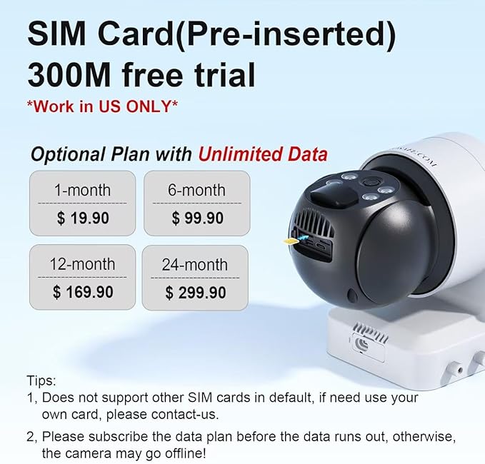4G LTE Cellular Security Camera No Internet Needed, No WIFI Security Cameras Wireless Outdoor, Solar Camera With SIM Card, PIR Sensor, 360 PTZ, 2K HD, 2-Way Talk, Free Cloud Storage (Need Apply)