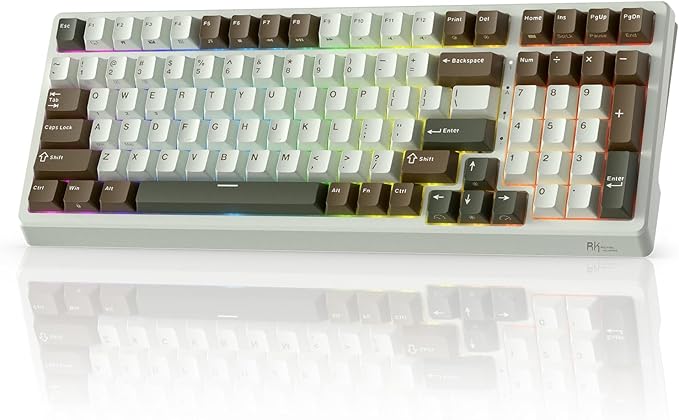 RK ROYAL KLUDGE F99 Wireless Mechanical Keyboard with Numper Pad, Tri-Mode Hot Swappable 95%100 Keys Gaming Keyboard BT/2.4G/USB-C, RGB Backlit Gaming Keyboard for PC/Tablet/Xbox/PS4/PS5