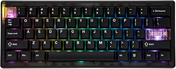 MechLands CIDOO QK61 V2 VIA Programmable 60% Compact Keyboard, USB-C/BT5.0/2.4Ghz Wireless, Hot Swappable Custom Mechanical Keyboard with Gasket Mounted, PC Plate, 3000mAh Battery for Win/Mac (Black)