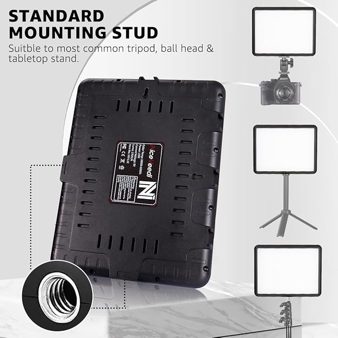 NiceVeedi 15w Photography Lighting Panel, 2800-6500K Dimmable Studio Light, USB Powered Video Lighting for Video Recording/Photography/Tiktok/Streaming/Content Creat