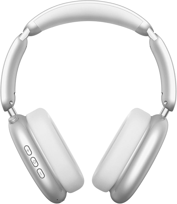 Wentronic Y02 Active Noise Cancelling Headphones,60H Battery,5 EQ Music Modes,Hi-Res Audio,Deep Bass,Foldable Wireless Over Ear Bluetooth 5.4 Headset,Breathable Leather Earpads (Silver)