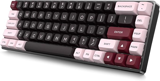 KZZI CNC Magnetic Gaming Keyboard with Rapid Trigger, Hall Effect Switches, CNC Aluminum Frame,Adjustable Actuation 60% Compact TKL Mechanical Keyboard RGB PBT Keycaps for Linux/Win/Mac (Pink)