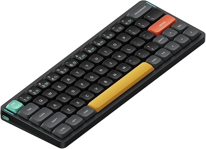 nuphy Air60 V2 Portable Wireless Keyboard 60% Low Profile Mechanical Keyboard Support QMK/VIA Compatible with Windows/mac OS/Linux Supports Bluetooth 5.1/2.4GHz/USB-C Black-Gateron Wisteria Switch