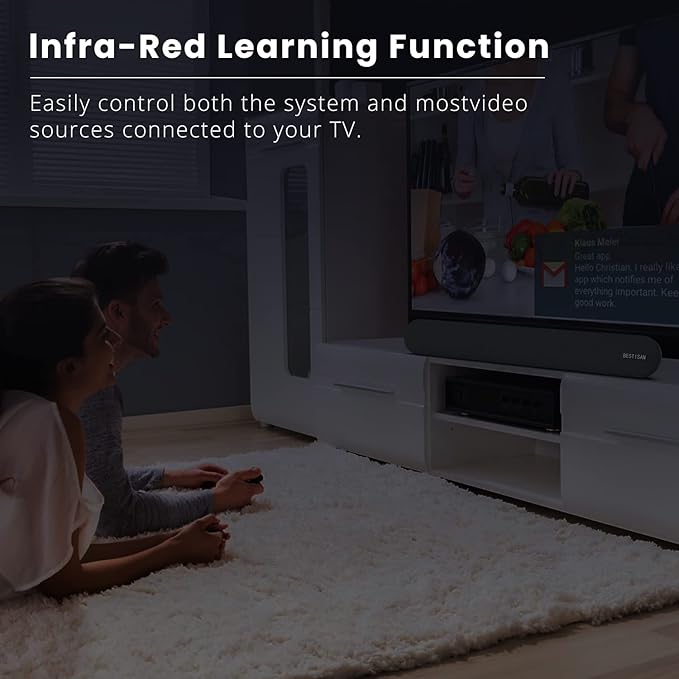 BESTISAN Sound bar, Soundbar TV Sound bar Wired and Wireless Bluetooth Audio Speakers(28 Inches, 4 Drivers, Bluetooth 5.0 Version, Optical Cable Included, Bass Adjustable)
