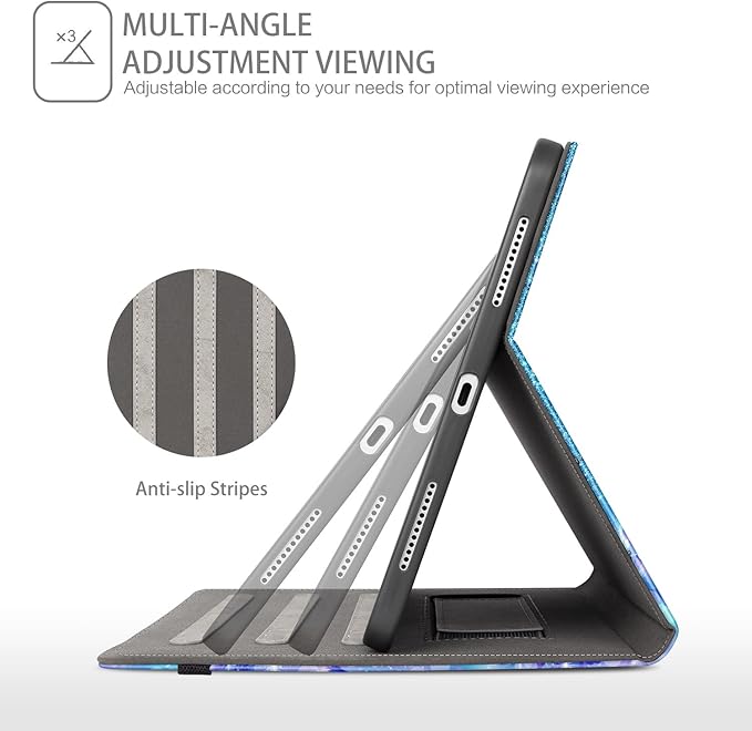 iPad Pro 13 inch Case (M5)2025, Case for iPad Pro 13-inch (M4) 2024 with Pencil Holder Multi-Angle View Adjustable Stand Shockproof Protective with Pocket/Hand Strap/Auto Wake Sleep,Flowers Butterfly