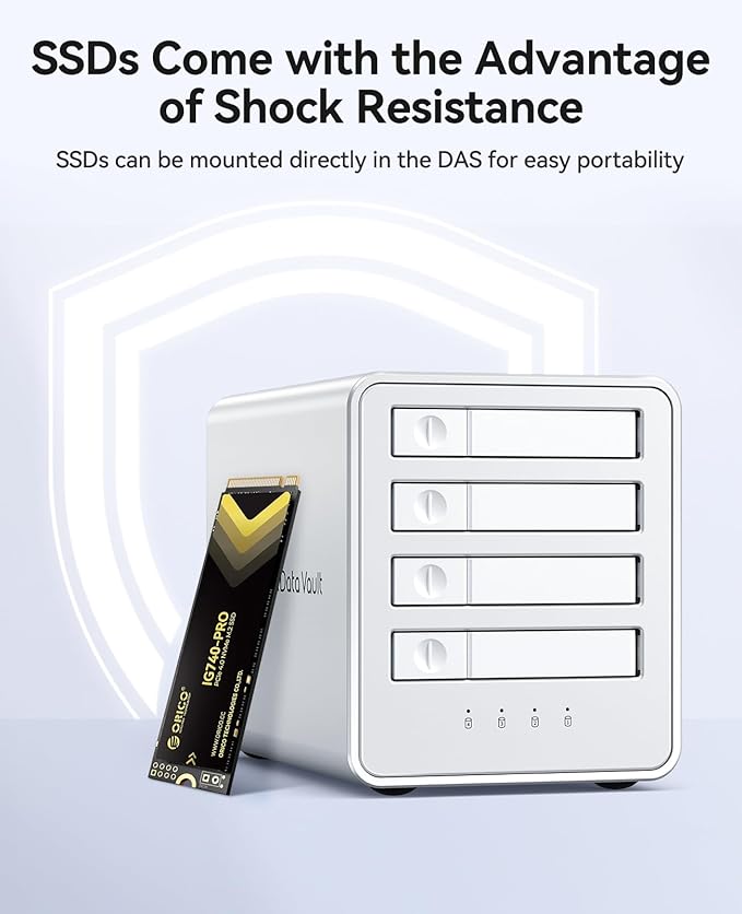 ORICO 40Gbps SSD External Hard Drive Enclosure NVME M.2 All-Flash Docking Station Up 32TB for 4K/8K Video Editing/Data Transfer-8848U4