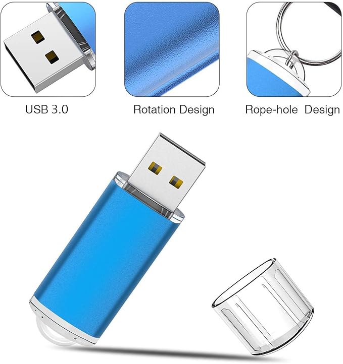 K&ZZ 128G Flash Drive USB 3.0 Thumb Dive Memory Stick Data Storage USB Stick with LED Indicator Light Zip Drive Jump Drive