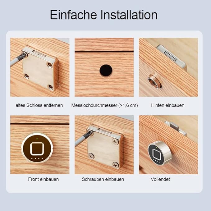 Fingerprint Cabinet Lock 32mm eLinkSmart Child Safety Baby Proofing Biometric Keyless Bluetooth Electronic Smart Drawer Lock for Furniture Liquor Locker Pantry Cupboard - 1.26"