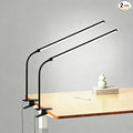 2 Pack LED Desk Lamp with Clamp, Dimmable Clip on Light for College Dorm Room, Eye-Friendly Reading Study Lamp for Students, Flexible Gooseneck Bedside Light, Home Office Desk Lights Bedroom