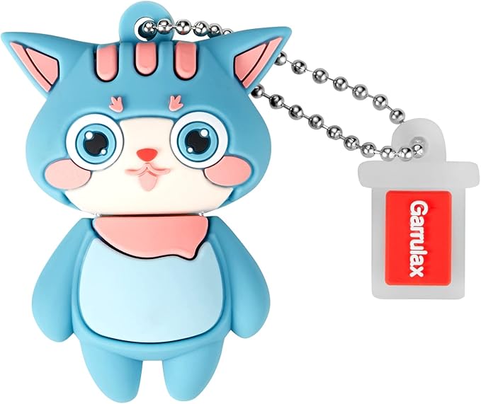 USB Flash Drives,Waterproof Silicone USB2.0 High Speed Thumb Memory Stick Pen Date Storage Pendrive U Disk (16GB,Cyan Cat)