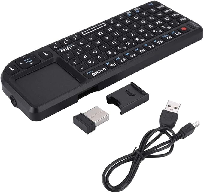 2.4GHz Touchpad Keyboard,A8 Mini Rechargeable Ultra-Thin Mini USB Backlit Keyboard with IR Light for HTPC for /4 for 360 and ONE(QWERTY Keypad)