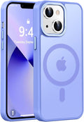 Newfuture Designed for iPhone 13 Case & iPhone 14 Case with Magnetic [13 FT Military Drop Protection] [Compatible with Magsafe] Translucent Shockproof with Anti-Fingerprint Phone Case, Light Purple