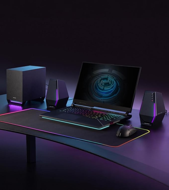 Edifier G1500 MAX 2.1 Gaming Speakers - 60W Peak Power with 4" Subwoofer & 2.5" Satellite Speakers, Bluetooth 5.3 & Multi-Wired Connections, 10 RGB Light Effects, 3 Sound Modes for PC/PS5/Xbox/Phone
