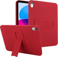 Shockproof Case for iPad 10th/11th Gen, TPU & Hard PC Back Cover with Kickstand Feature Screen & Camera Defense Cleaning Cloth + Stylus Included for iPad 11th 10th Gen, Red