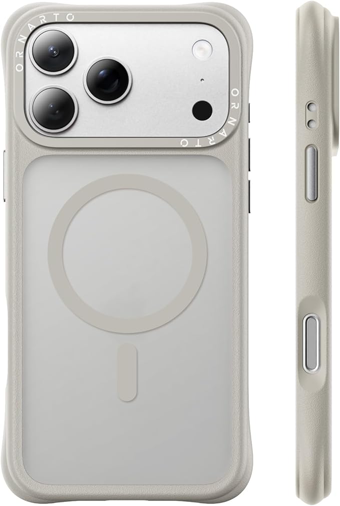 ORNARTO Magnetic for iPhone 17 Pro Max Case, 20FT Military-Grade Drop Protection, Compatible with MagSafe, Slim Shockproof Translucent Matte Phone Case for iPhone 17 Pro Max 6.9", Stone Gray