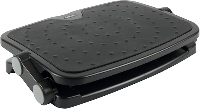 Alera ALE Soft Cushioned Ergonomic Footrest, 14w x 19 5/8d x 3 3/4 to 7 1/2h, Black