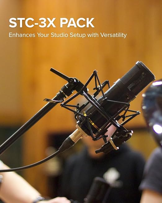 Sontronics STC-3X Professional 3-Pattern LDC XLR Studio Condenser Microphone. Broadcast, Podcast & Recording Vocals. Shock Mount, Pop Shield & Cable. Lifetime Mic Warranty - Designed in UK – Black