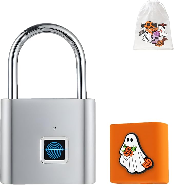 UMIKSMART Fingerprint Padlock, Keyless Fingerprint Padlock with USB Charging, Smart Keyless Padlock for School Locker, Gym Locker, Backpack and Travel Bag, Gift for Kids, Teens and Friends