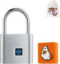 UMIKSMART Fingerprint Padlock, Keyless Fingerprint Padlock with USB Charging, Smart Keyless Padlock for School Locker, Gym Locker, Backpack and Travel Bag, Gift for Kids, Teens and Friends