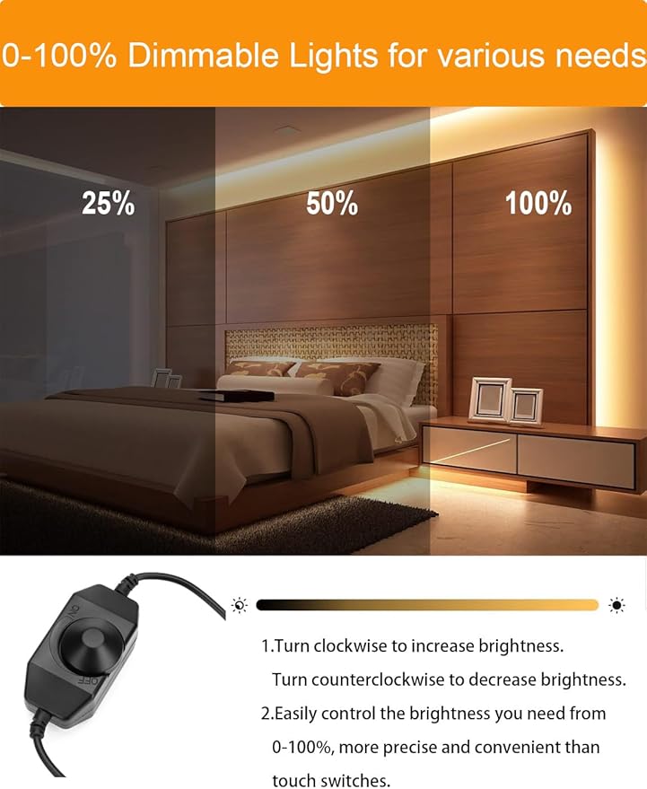 Neon Light Strips, Warm White Dimmable LED Strip Lights, 16.4ft/5m Flexible Waterproof LED Neon Rope Lights DIY LED Strip Lights for Gaming Bedroom Outdoor Decor (Power Adapter Included)