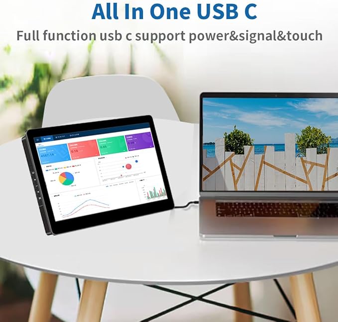 Portable Monitor Touchscreen,8.9 Inch Small Monitor for Computer| 1920 * 1200 |16:10|450Nits|Optical Bonding| HDMI/USB-C Port|Mini Display for Raspberry Pi Laptop Mini PC Mac