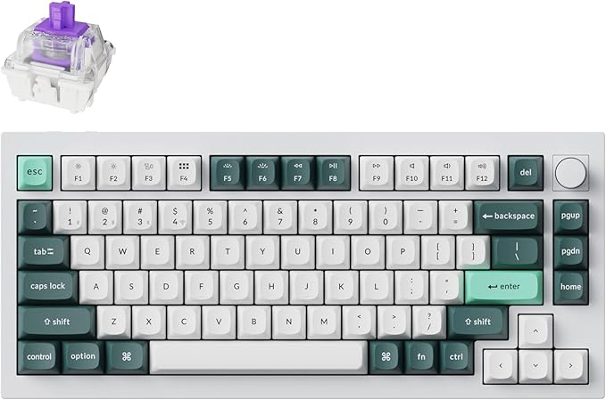 Keychron Q1 HE QMK Rapid Trigger Wireless Custom Mechanical Keyboard, 2.4 GHz/Bluetooth/Wired 75% Hot-Swappable Programmable RGB Gateron Double-Rail Magnetic Switches for Mac Windows, Shell White