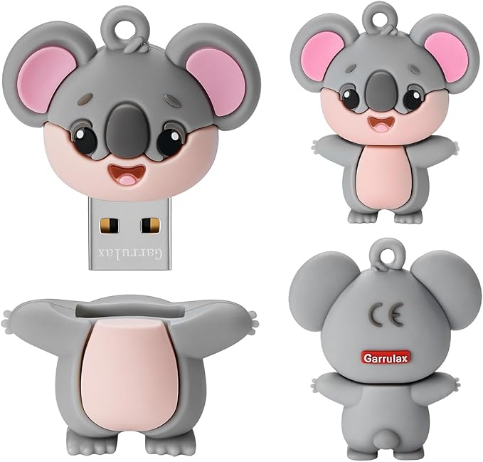USB Flash Drives, 16GB/32GB/64GB/128GB Silicone USB2.0 High Speed Thumb Memory Stick Pen Date Storage Pendrive U Disk (Cute Koala, 32GB)