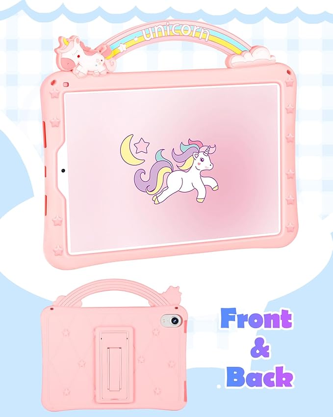 Wazzasoft for iPad mini 7 Case A17 Pro 2024, for iPad mini 6th Generation Case 8.3 Inch Girls Cute Girly Cartoon Kawaii Pretty Design Cover with Stand & Strap Women Teens Funda for Apple Mini 6/Min 7