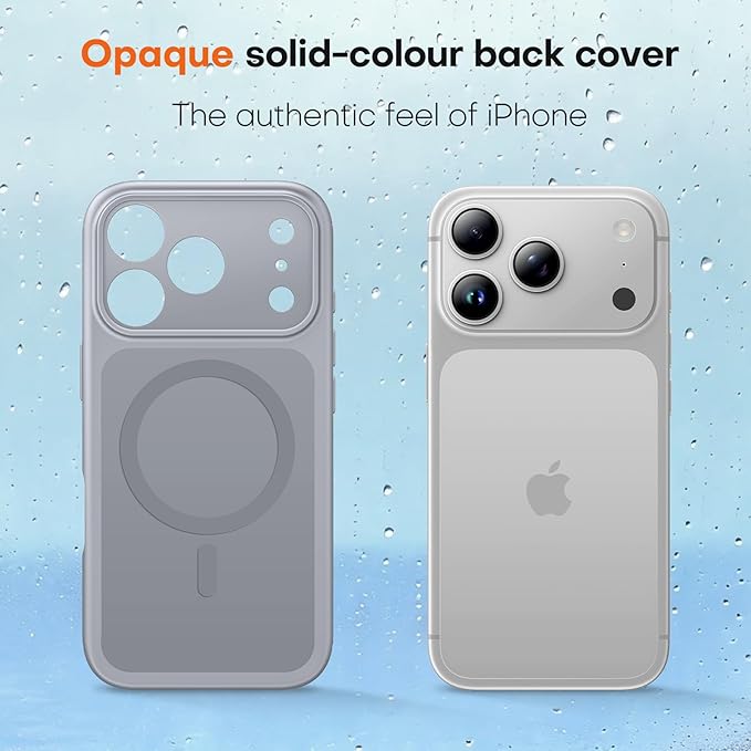 TAURI for iPhone 17 Pro Case, Compatible with MagSafe, (Full Camera Protection) Camera Control Cover Solid-Color Matte Magnetic Phone Case for 17 Pro 6.3", Grey