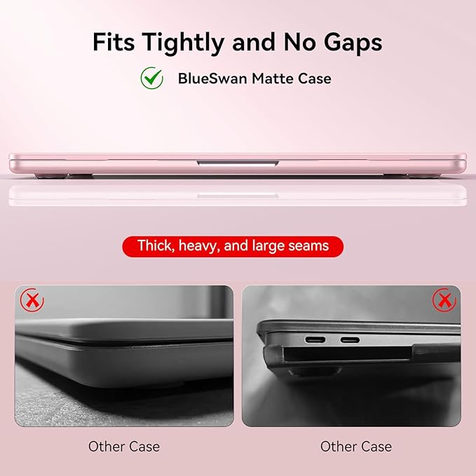BlueSwan for MacBook Air 13 inch Case, M5 M4 M3 M2 2026-2022 A3449 A3240 A3113 A2681, Stylish Cute and Clean Looking, Scratch Resistant, Easy to Snap on, Air 13.6 Hard Shell Protective Laptop Cover