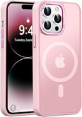 Newfuture Designed for iPhone 14 Pro Max Case with Magnetic [13 FT Military Drop Protection] [Compatible with Magsafe] Slim Translucent Matte Shockproof with Anti-Fingerprint Phone Case, Tender Pink