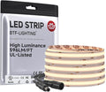 BTF-LIGHTING FCOB COB LED Strip 2700K 596+LM/FT Super Bright UL Listed DC24V 16.4FT 480LED/m 10mm Width Flexible High Density CRI 90+ Dimmable LED Light for Home Indoor Decor(No Controller or Adapter)