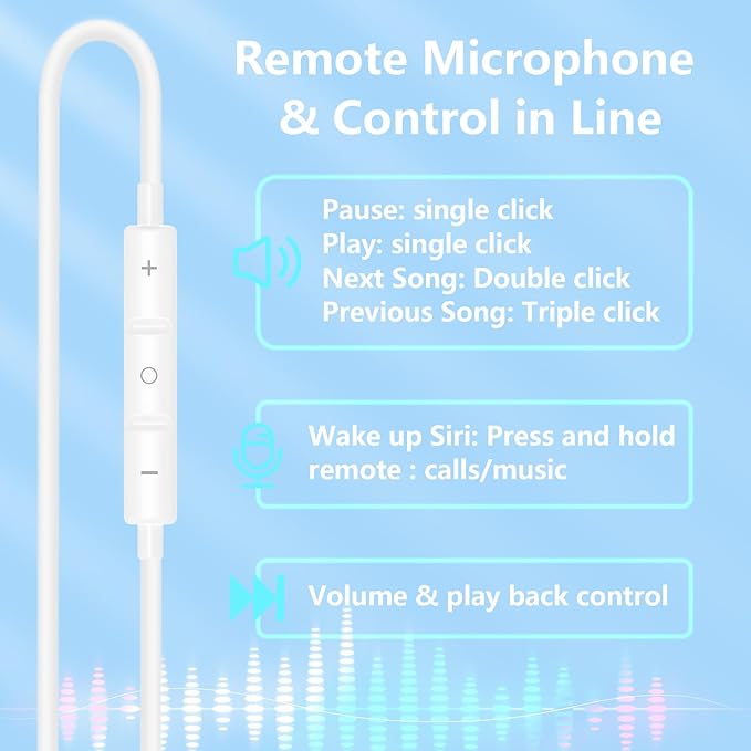 EarPods Headphones with USB-C Connector for Apple iPhone 17 16 15, 2Pack Wired Ear Buds Hi-Fi Earbuds with Built-in Remote to Control Music, Volume and Calling Microphone for iPhone 17 16 15 Pro, iPad