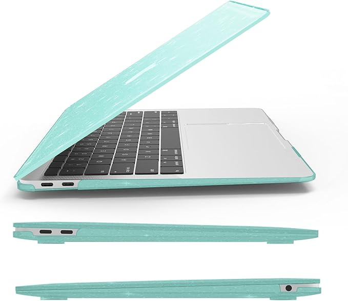 Green Glitter Case for MacBook Air 13 inch 2022-2018 M1 A2337 A2179 A1932, Glitter MacBook Air M1 Case - Shiny Bling Sparkle Plastic Hard Shell & Keyboard Cover for MacBook Air 13.3 inch