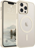 SUPFINE Magnetic for iPhone 13 Pro Case (Compatible with MagSafe) (Military Grade Drop Protection) Slim Translucent Matte Shockproof with Anti-Fingerprint Phone Case,Antique White