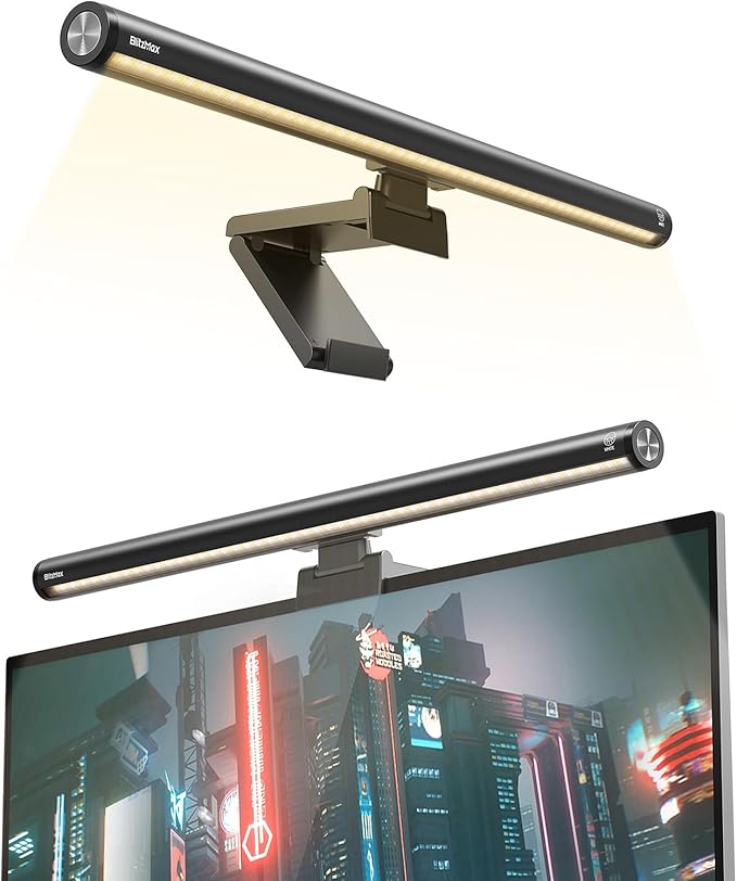 LED Screen Light Bar, Stepless Dimming Monitor Lamp for Desk Office Home Game, No Screen Glare/Touch Control/Space Saving/USB Powered